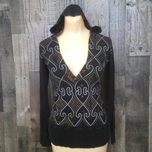 Prophetik deep v neck hoodie top small